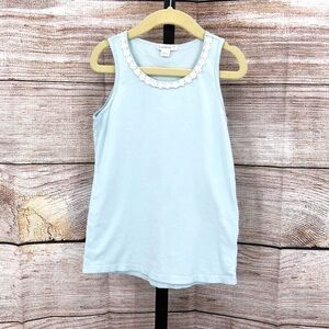 Crewcuts Light Blue Daisy Detail Tank Top Size 8